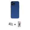MARSİLYAN™- iPhone 13 Pro Max Kılıf Ahenk Serisi - Siyah Bilvis 3D Cam Ekran Koruyucu + Rainbow Kamera Lens Koruma Cam - BZ