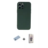 MARSİLYAN™- iPhone 13 Pro Max Kılıf Ahenk Serisi - Siyah Bilvis 3D Cam Ekran Koruyucu + Shine Kamera Lens Koruma Cam - MI