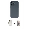 MARSİLYAN™- iPhone 13 Pro Max Kılıf Ahenk Serisi - Siyah Bilvis 3D Cam Ekran Koruyucu + Shine Kamera Lens - GD