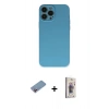 MARSİLYAN™- iPhone 13 Pro Max Kılıf Ahenk Serisi - Siyah Bilvis 3D Cam Ekran Koruyucu + Shine Kamera Lens Koruma Cam - PE
