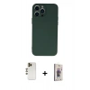 MARSİLYAN™- iPhone 13 Pro Max Kılıf Ahenk Serisi - Siyah Bilvis 3D Cam Ekran Koruyucu + Shine Kamera Lens - GD