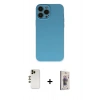 MARSİLYAN™- iPhone 13 Pro Max Kılıf Ahenk Serisi - Siyah Bilvis 3D Cam Ekran Koruyucu + Shine Kamera Lens - GD