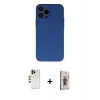 MARSİLYAN™- iPhone 13 Pro Max Kılıf Ahenk Serisi - Siyah Bilvis 3D Cam Ekran Koruyucu + Shine Kamera Lens - GD