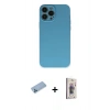 MARSİLYAN™- iPhone 13 Pro Max Kılıf Ahenk Serisi - Siyah Bilvis 3D Cam Ekran Koruyucu + Shine Kamera Lens Koruma Cam - MI