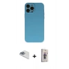 MARSİLYAN™- iPhone 13 Pro Max Kılıf Ahenk Serisi - Siyah Bilvis 3D Cam Ekran Koruyucu + Pers Alüminyum Kamera Lens - SABE