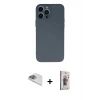 MARSİLYAN™- iPhone 13 Pro Max Kılıf Ahenk Serisi - Siyah Bilvis 3D Cam Ekran Koruyucu + Pers Alüminyum Kamera Lens - SABE