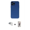 MARSİLYAN™- iPhone 13 Pro Max Kılıf Ahenk Serisi - Siyah Bilvis 3D Cam Ekran Koruyucu + Pers Alüminyum Kamera Lens - SABE