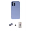 MARSİLYAN™- iPhone 13 Pro Max Kılıf Ahenk Serisi - Siyah Bilvis 3D Cam Ekran Koruyucu + Turuncu Renkli Kamera Lens Koruma Cam