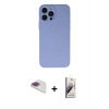 MARSİLYAN™- iPhone 13 Pro Max Kılıf Ahenk Serisi - Siyah Bilvis 3D Mat Cam Ekran Koruyucu + Gökkuşağı Pers Alüminyum Kamera Lens