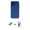MARSİLYAN™- iPhone 13 Pro Max Kılıf Ahenk Serisi - Siyah Bilvis 3D Mat Cam Ekran Koruyucu + Shine Kamera Lens Koruma Cam - GI
