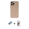 MARSİLYAN™- iPhone 13 Pro Max Kılıf Ahenk Serisi - Siyah Bilvis 3D Mat Cam Ekran Koruyucu + Shine Kamera Lens Koruma Cam - GI