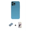 MARSİLYAN™- iPhone 13 Pro Max Kılıf Ahenk Serisi - Siyah Bilvis 3D Mat Cam Ekran Koruyucu + Shine Kamera Lens Koruma Cam - GI