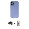 MARSİLYAN™- iPhone 13 Pro Max Kılıf Ahenk Serisi - Siyah Bilvis 3D Mat Cam Ekran Koruyucu + Gold Raze Metal Kamera Lens