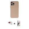 MARSİLYAN™- iPhone 13 Pro Max Kılıf Ahenk Serisi - Siyah Bilvis 3D Mat Cam Ekran Koruyucu + Pers Alüminyum Kamera Lens - KI