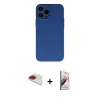 MARSİLYAN™- iPhone 13 Pro Max Kılıf Ahenk Serisi - Siyah Bilvis 3D Mat Cam Ekran Koruyucu + Pers Alüminyum Kamera Lens - KI