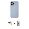 MARSİLYAN™- iPhone 13 Pro Max Kılıf Ahenk Serisi - Siyah Bilvis 3D Mat Cam Ekran Koruyucu + Pers Alüminyum Kamera Lens - KI