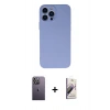 MARSİLYAN™- iPhone 13 Pro Max Kılıf Ahenk Serisi - Siyah Bilvis 3D Mat Cam Ekran Koruyucu + Neon Fosforlu Kamera Lens - BZ