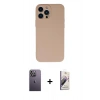 MARSİLYAN™- iPhone 13 Pro Max Kılıf Ahenk Serisi - Siyah Bilvis 3D Mat Cam Ekran Koruyucu + Neon Fosforlu Kamera Lens - BZ