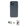MARSİLYAN™- iPhone 13 Pro Max Kılıf Ahenk Serisi - Siyah Bilvis 3D Mat Cam Ekran Koruyucu + Rainbow Kamera Lens Koruma Cam - MI