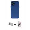 MARSİLYAN™- iPhone 13 Pro Max Kılıf Ahenk Serisi - Siyah Bilvis 3D Mat Cam Ekran Koruyucu + Rainbow Kamera Lens Koruma Cam - MI