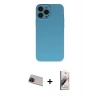 MARSİLYAN™- iPhone 13 Pro Max Kılıf Ahenk Serisi - Siyah Bilvis 3D Mat Cam Ekran Koruyucu + Rainbow Kamera Lens Koruma Cam - KI