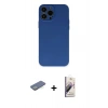 MARSİLYAN™- iPhone 13 Pro Max Kılıf Ahenk Serisi - Siyah Bilvis 3D Mat Cam Ekran Koruyucu + Renkli Kamera Lens Koruma Cam - YL