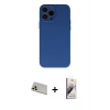 MARSİLYAN™- iPhone 13 Pro Max Kılıf Ahenk Serisi - Siyah Bilvis 3D Mat Cam Ekran Koruyucu + Rainbow Kamera Lens Koruma Cam - REGD