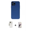 MARSİLYAN™- iPhone 13 Pro Max Kılıf Ahenk Serisi - Siyah Bilvis 3D Mat Cam Ekran Koruyucu + Shine Kamera Lens - GD