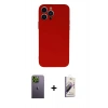 MARSİLYAN™- iPhone 13 Pro Max Kılıf Ahenk Serisi - Siyah Bilvis 3D Mat Cam Ekran Koruyucu + Neon Fosforlu Kamera Lens - YL