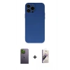 MARSİLYAN™- iPhone 13 Pro Max Kılıf Ahenk Serisi - Siyah Bilvis 3D Mat Cam Ekran Koruyucu + Neon Fosforlu Kamera Lens - YL