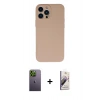 MARSİLYAN™- iPhone 13 Pro Max Kılıf Ahenk Serisi - Siyah Bilvis 3D Mat Cam Ekran Koruyucu + Neon Fosforlu Kamera Lens - YL