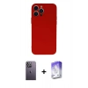 MARSİLYAN™- iPhone 13 Pro Max Kılıf Ahenk Serisi - Siyah Bilvis 5in1 3D Magic Cam Ekran Koruyucu + Neon Fosforlu Kamera Lens - BZ