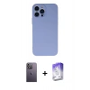 MARSİLYAN™- iPhone 13 Pro Max Kılıf Ahenk Serisi - Siyah Bilvis 5in1 3D Magic Cam Ekran Koruyucu + Neon Fosforlu Kamera Lens - BZ
