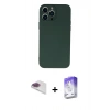 MARSİLYAN™- iPhone 13 Pro Max Kılıf Ahenk Serisi - Siyah Bilvis 5in1 3D Magic Cam Ekran Koruyucu + Gökkuşağı Pers Alüminyum Kamera Lens
