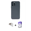 MARSİLYAN™- iPhone 13 Pro Max Kılıf Ahenk Serisi - Siyah Bilvis 5in1 3D Magic Cam Ekran Koruyucu + Pers Alüminyum Kamera Lens - GD