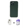 MARSİLYAN™- iPhone 13 Pro Max Kılıf Ahenk Serisi - Siyah Bilvis 5in1 3D Magic Cam Ekran Koruyucu + Shine Kamera Lens - GD