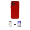 MARSİLYAN™- iPhone 13 Pro Max Kılıf Ahenk Serisi - Siyah Bilvis 5in1 3D Magic Cam Ekran Koruyucu + Shine Kamera Lens - GD