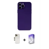 MARSİLYAN™- iPhone 13 Pro Max Kılıf Ahenk Serisi - Siyah Bilvis 5in1 3D Magic Cam Ekran Koruyucu + Shine Kamera Lens - GD