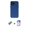 MARSİLYAN™- iPhone 13 Pro Max Kılıf Ahenk Serisi - Siyah Bilvis 5in1 3D Magic Cam Ekran Koruyucu + Kırmızı Metal Kamera Lens Koruma Cam