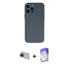 MARSİLYAN™- iPhone 13 Pro Max Kılıf Ahenk Serisi - Siyah Bilvis 5in1 3D Magic Cam Ekran Koruyucu + Rainbow Kamera Lens Koruma Cam - KI