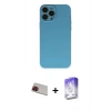 MARSİLYAN™- iPhone 13 Pro Max Kılıf Ahenk Serisi - Siyah Bilvis 5in1 3D Magic Cam Ekran Koruyucu + Rainbow Kamera Lens Koruma Cam - KI