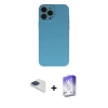 MARSİLYAN™- iPhone 13 Pro Max Kılıf Ahenk Serisi - Siyah Bilvis 5in1 3D Magic Cam Ekran Koruyucu + Pers Alüminyum Kamera Lens - LT