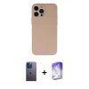 MARSİLYAN™- iPhone 13 Pro Max Kılıf Ahenk Serisi - Siyah Bilvis 5in1 3D Magic Cam Ekran Koruyucu + Neon Fosforlu Kamera Lens - MI