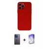 MARSİLYAN™- iPhone 13 Pro Max Kılıf Ahenk Serisi - Siyah Bilvis 5in1 3D Magic Cam Ekran Koruyucu + Neon Fosforlu Kamera Lens - MI