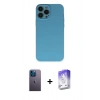MARSİLYAN™- iPhone 13 Pro Max Kılıf Ahenk Serisi - Siyah Bilvis 5in1 3D Magic Cam Ekran Koruyucu + Neon Fosforlu Kamera Lens - MI