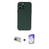 MARSİLYAN™- iPhone 13 Pro Max Kılıf Ahenk Serisi - Siyah Bilvis 5in1 3D Magic Cam Ekran Koruyucu + Rainbow Kamera Lens Koruma Cam - MI