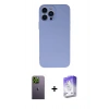 MARSİLYAN™- iPhone 13 Pro Max Kılıf Ahenk Serisi - Siyah Bilvis 5in1 3D Magic Cam Ekran Koruyucu + Neon Fosforlu Kamera Lens - YL