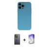 MARSİLYAN™- iPhone 13 Pro Max Kılıf Ahenk Serisi - Siyah Bilvis 5in1 3D Magic Cam Ekran Koruyucu + Neon Fosforlu Kamera Lens - YL
