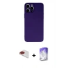 MARSİLYAN™- iPhone 13 Pro Max Kılıf Ahenk Serisi - Siyah Bilvis 5in1 3D Magic Cam Ekran Koruyucu + Pers Alüminyum Kamera Lens - KI