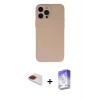 MARSİLYAN™- iPhone 13 Pro Max Kılıf Ahenk Serisi - Siyah Bilvis 5in1 3D Magic Cam Ekran Koruyucu + Pers Alüminyum Kamera Lens - KI